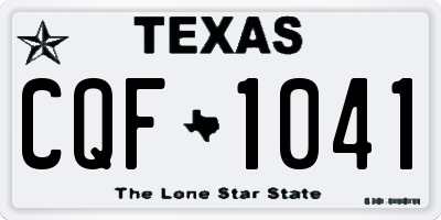 TX license plate CQF1041