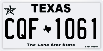 TX license plate CQF1061