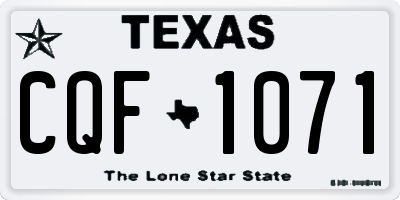 TX license plate CQF1071