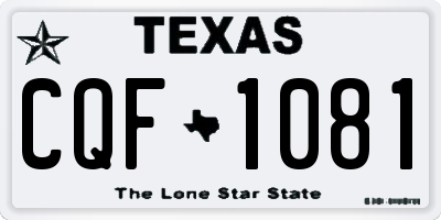 TX license plate CQF1081