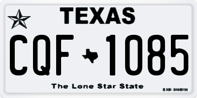 TX license plate CQF1085
