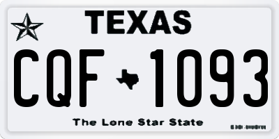 TX license plate CQF1093