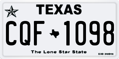 TX license plate CQF1098