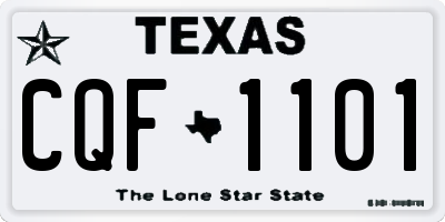 TX license plate CQF1101
