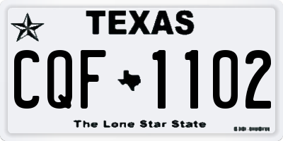 TX license plate CQF1102