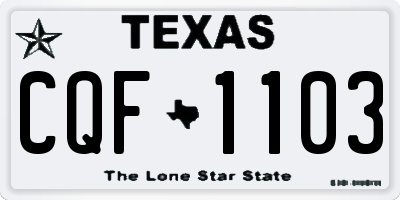 TX license plate CQF1103