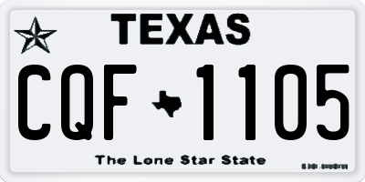 TX license plate CQF1105