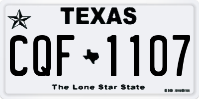TX license plate CQF1107