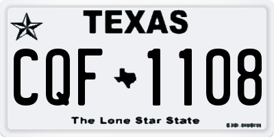 TX license plate CQF1108