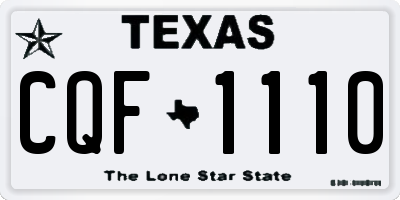 TX license plate CQF1110