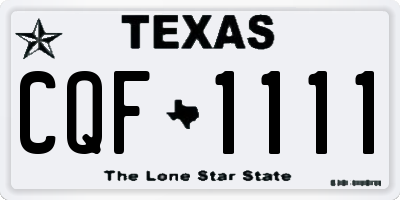 TX license plate CQF1111