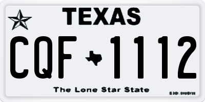 TX license plate CQF1112