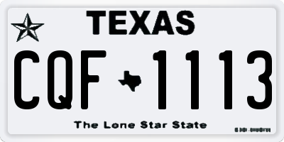 TX license plate CQF1113