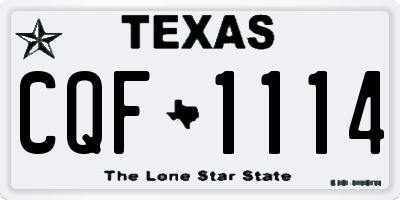 TX license plate CQF1114