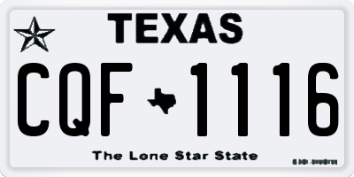 TX license plate CQF1116