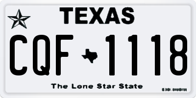 TX license plate CQF1118