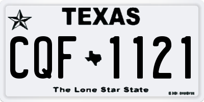 TX license plate CQF1121