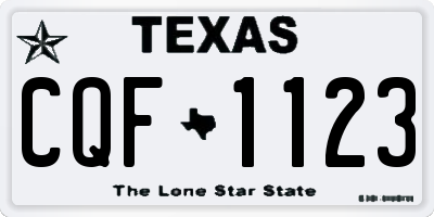 TX license plate CQF1123