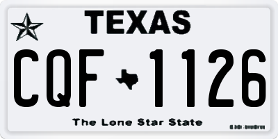 TX license plate CQF1126