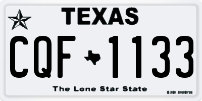 TX license plate CQF1133