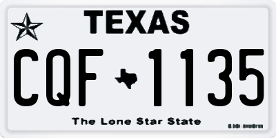 TX license plate CQF1135