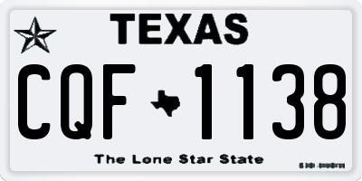 TX license plate CQF1138
