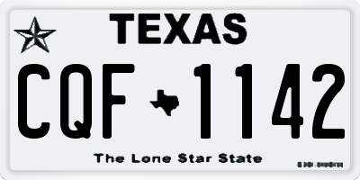 TX license plate CQF1142