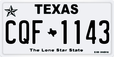 TX license plate CQF1143