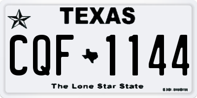TX license plate CQF1144