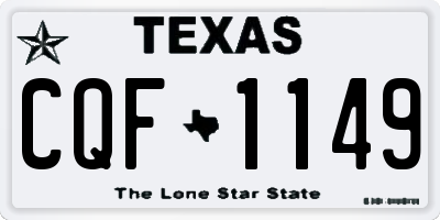 TX license plate CQF1149