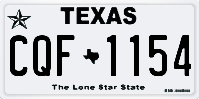 TX license plate CQF1154