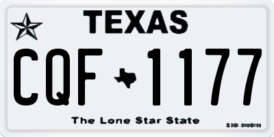 TX license plate CQF1177