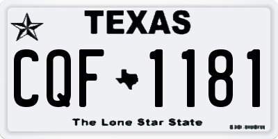 TX license plate CQF1181