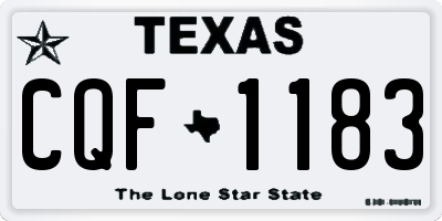 TX license plate CQF1183
