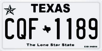 TX license plate CQF1189