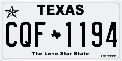 TX license plate CQF1194
