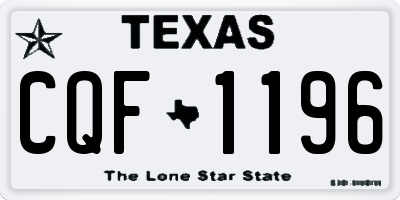 TX license plate CQF1196