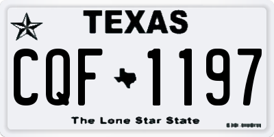 TX license plate CQF1197