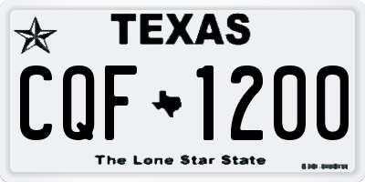 TX license plate CQF1200