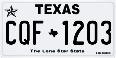 TX license plate CQF1203