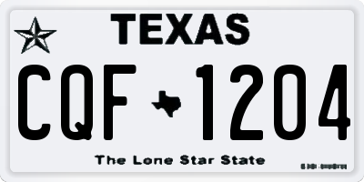 TX license plate CQF1204