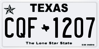 TX license plate CQF1207