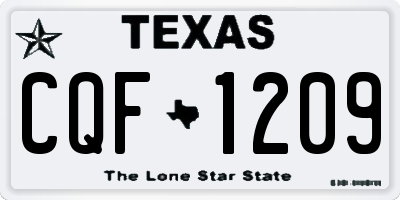 TX license plate CQF1209