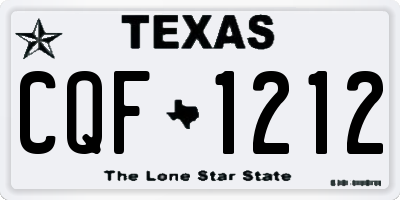TX license plate CQF1212