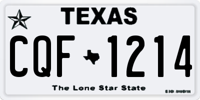 TX license plate CQF1214