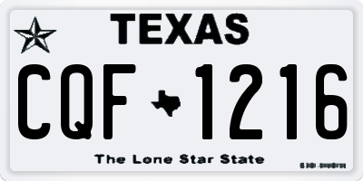 TX license plate CQF1216