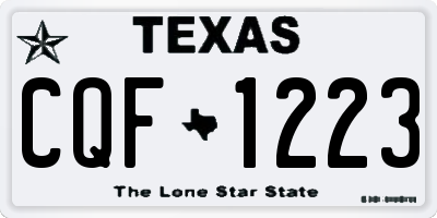 TX license plate CQF1223