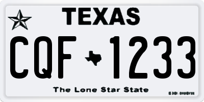 TX license plate CQF1233