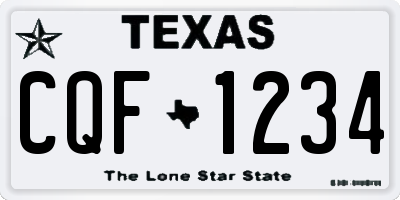 TX license plate CQF1234