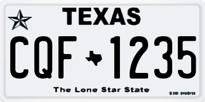 TX license plate CQF1235